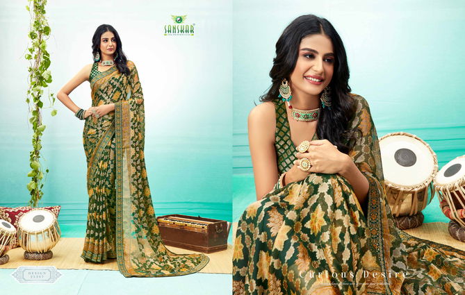 Sanskar Shine Brasso Printed Designer Ethnic Wear Saree Collection